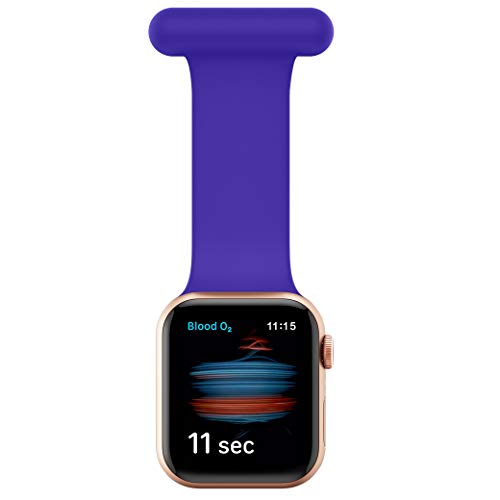 LJLB Ansteckuhr fob Kompatibel mit Apple Watch Armband 42mm 44mm, Silikonband mit Pin für Schwestern, Health Care Arbeite, für iWatch Series SE/6/5/4/3/2/1, Purpur von LJLB
