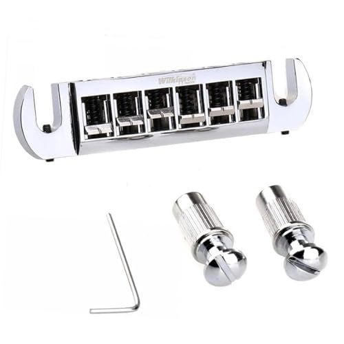 Gitarre Steg Sattel 52mm String Abstand Einstellbare Pigtail Wraparound Brücke Für LP Gitarre Chrom Silber von LJRRTYQ