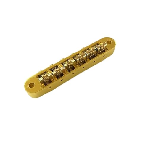 Gitarre Steg Sattel 6-Saiten-Roller Verstellbarer Wraparound-Steg Für LP-E-Gitarre(Gold) von LJRRTYQ