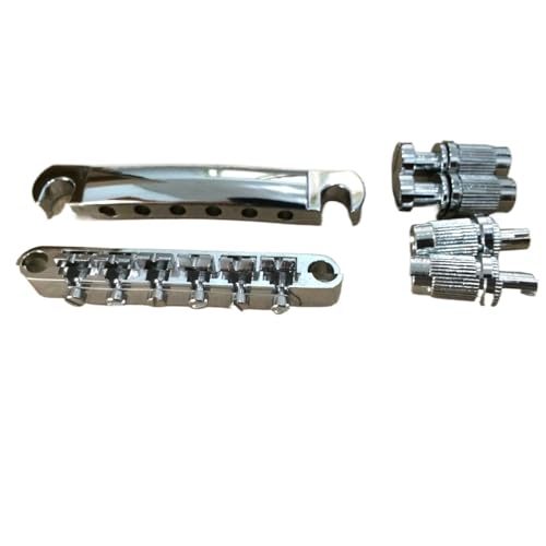 Gitarre Steg Sattel 6 Saitiger Saitenhalter Mit Festem Saitensitz Zinklegierung Geeignet Für LP-E-Gitarre(Silver) von LJRRTYQ