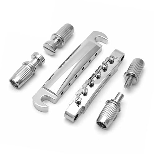 Gitarre Steg Sattel Bridge Set Chrom Silber Schwarz Gold Ersatz Zubehör Für SG LP Gitarre(Silver) von LJRRTYQ