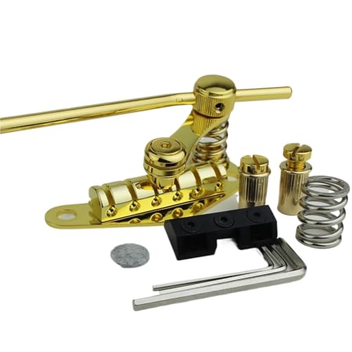 Gitarre Steg Sattel Brücke Mit Schrauben Stop Bar Saitenhalter Tremolo Schwarz Verriegelungsklemme Für LP SG E-Gitarre(Gold) von LJRRTYQ