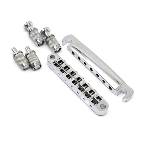 Gitarre Steg Sattel Brücke Und Saitenhalter Mit Nieten 7-Saiten-Set Passend Für SG LP E-Gitarre(Silver) von LJRRTYQ