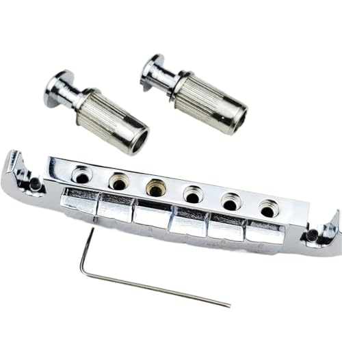 Gitarre Steg Sattel Einstellbare Wraparound Bridge Saitenhalter Chrom Silber Für LP Gitarre von LJRRTYQ