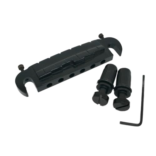 Gitarre Steg Sattel Einteiliger Steg Für LP-E-Gitarre Großer Saitenhalter(Black) von LJRRTYQ