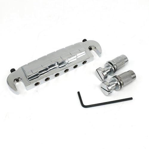 Gitarre Steg Sattel Einteiliger Steg Für LP-E-Gitarre Großer Saitenhalter(Silver) von LJRRTYQ