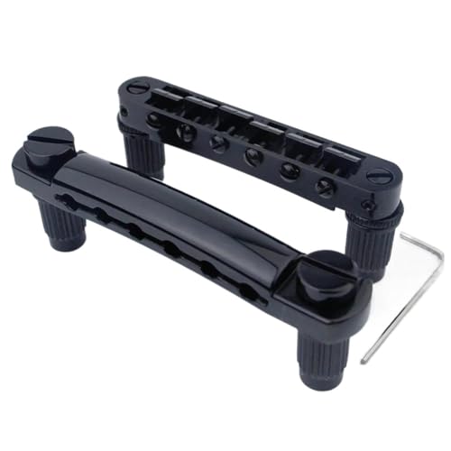 Gitarre Steg Sattel Für LP SG Gitarre Stop Bar Saitenhalter Brücke Mit Ankern Und Bolzen(Black) von LJRRTYQ