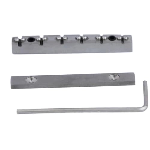 Gitarre Steg Sattel Höhenverstellbarer 42-43,0-mm-Edelstahlperlen-Doppelschicht-Sattelersatz Für 6-saitige LP-Gitarre(42mm) von LJRRTYQ