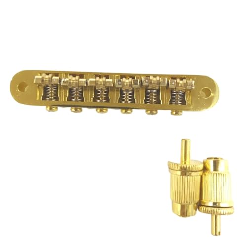 Gitarre Steg Sattel Kugelgelagerter Verstellbarer Saitensteg Für LP-E-Gitarre(Gold) von LJRRTYQ