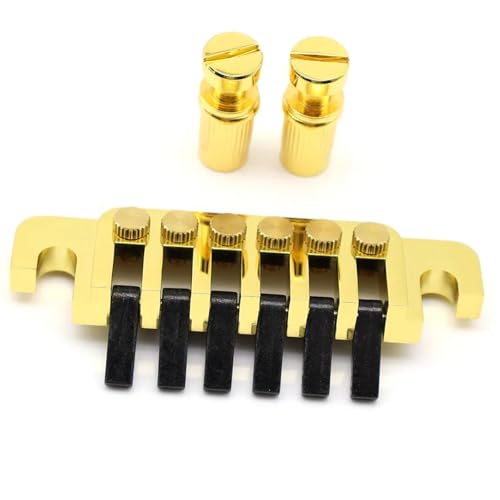 Gitarre Steg Sattel Sattelbrücke Und Vintage-Saitenhalter-Kombination Für LP 6-saitige E-Gitarre(Gold) von LJRRTYQ