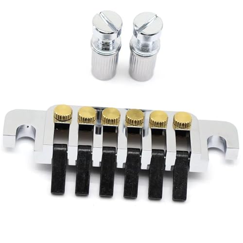 Gitarre Steg Sattel Sattelbrücke Und Vintage-Saitenhalter-Kombination Für LP 6-saitige E-Gitarre(Silver) von LJRRTYQ
