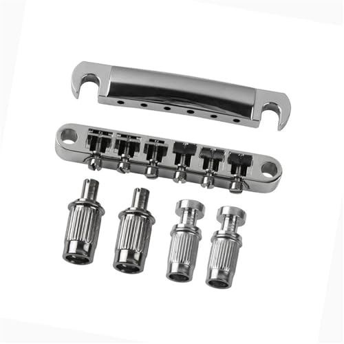 Gitarre Steg Sattel Satz Von Steg Und Saitenhalter Für LP SG Style E-Gitarrenteile(Chrome) von LJRRTYQ