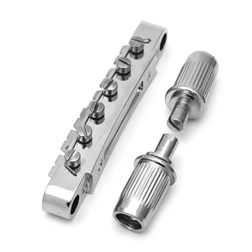 Gitarre Steg Sattel Schwarz Gold Chrom Oberen Saitenhalter Front Brücke Für Lp EPI Gitarre(Chrome) von LJRRTYQ