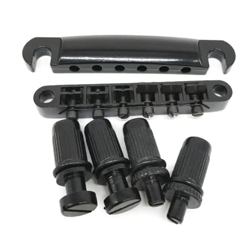 Gitarre Steg Sattel Steg Und Saitenhalter Mit Bolzen-Kits Für LP 6-Saiter E-Gitarren-Teileersatz(Black) von LJRRTYQ
