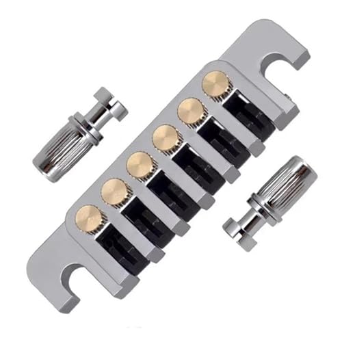 Gitarre Steg Sattel Steg- Und Stop Bars Saitenhalter-Kombination Mit Bolzen-Ersatzset Für LP 6-saitige E-Gitarren(Silver) von LJRRTYQ
