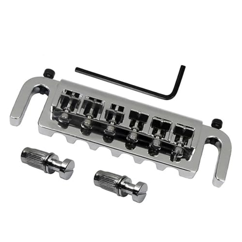 Gitarre Steg Sattel Zinklegierung Wraparound Combo Bridge Saitenhalter Für LP E-Gitarre(Silver) von LJRRTYQ