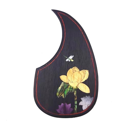 Gitarren-Schlagbrettaufkleber Massivholz Intarsien Intarsien Abalone Blume Für D-45 Oder 40-43 Zoll Gitarre Platte(4) von LJRRTYQ