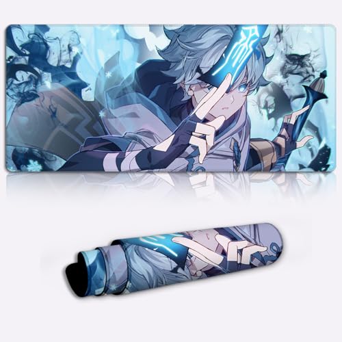 LJSPTU Mauspad Genshin Impact Chongyun Erweitertes Gaming Mauspad (60 x 35 x 0,3) cm, großes Gaming Mauspad für Gaming und Arbeiten von LJSPTU