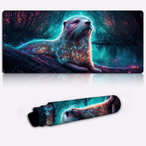 Mouse Mat, Gaming Mouse Pad Otter neon XL Mousepad (80x30x0.3) cm Mouse Pad Gaming Large Desk Pad Non Slip Desk Pad/Mat Desk Organization and Accessories von LJSPTU