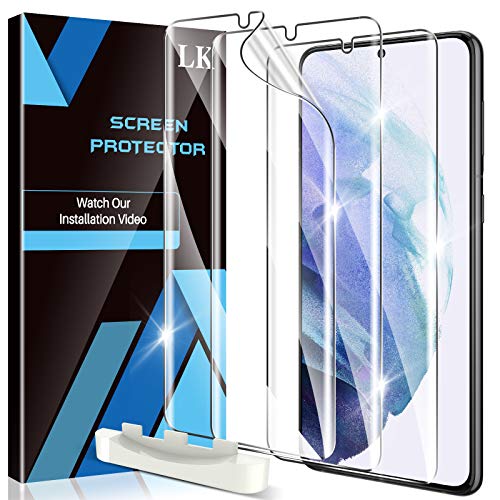 LK 3 Stück Schutzfolie Kompatibel mit Samsung Galaxy S21 Plus und S21 Plus 5G, Klar HD Weich TPU Displayschutzfolie Fingerabdruck-ID unterstützen Blasenfreie von LK