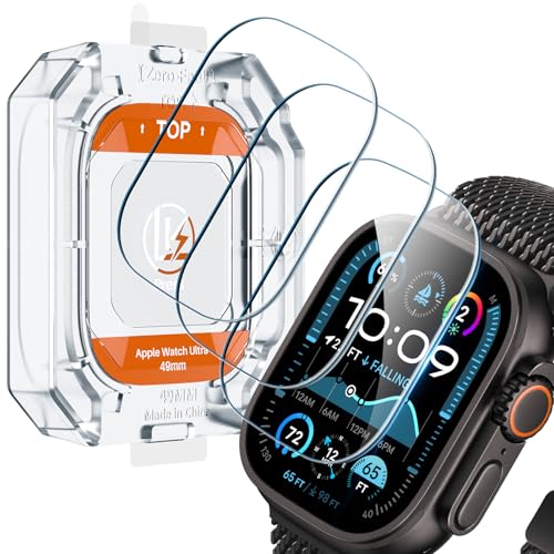 LK 3 Stück Schutzfolie für Apple Watch Ultra 2/Ultra 49mm für Panzerglas, 9H Displayfolie für iWatch Ultra 2/Ultra, Auto-Installation, 0 Staub & Blasen, Kratzfest, Ultra Dünn, Klar Hochauflösend LK 3 Stück Schutzfolie für Apple Watch Ultra 2/Ultra 49mm für Panzerglas, 9H Displayfolie für iWatch Ultra 2/Ultra, Auto-Installation, 0 Staub & Blasen, Kratzfest, Ultra Dünn, Klar Hochauflösend von LK