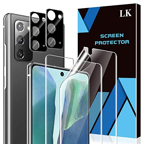 LK 4 Stück Displayschutzfolien, kompatibel mit Samsung Galaxy Note 20, enthält 2 x TPU-Displayschutz und 2 x Rückseitenschutz, doppelter Schutz, hohe Transparenz von LK