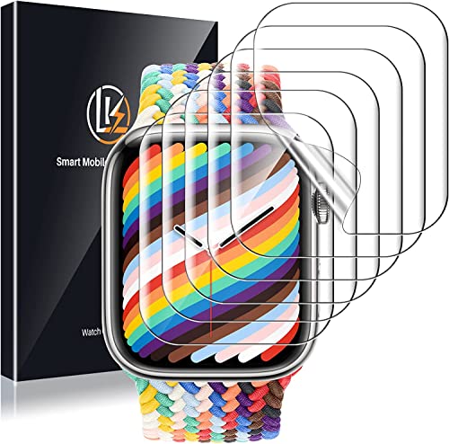 LK 6 Stück Schutzfolie für Apple Watch Series 9/8/7 41mm, Premium Qualität, Blasenfrei, Anti-Staub, HD Klar, Weiches TPU, Volle Abdeckung Displayfolie für iWatch Series 9/8/7 41mm von LK