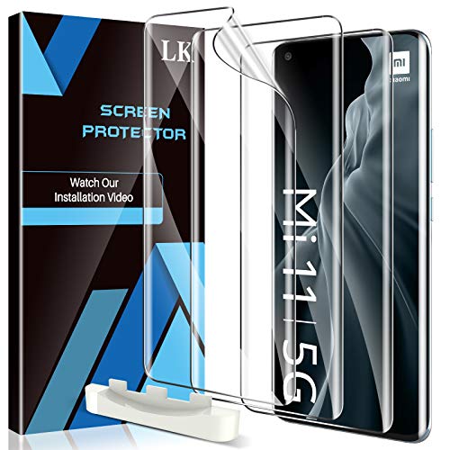 LK Displayschutzfolie für Xiaomi Mi 11 5G/Xiaomi Mi 11 Pro, 3 Stück, TPU, HD, klar, weich, transparent von LK