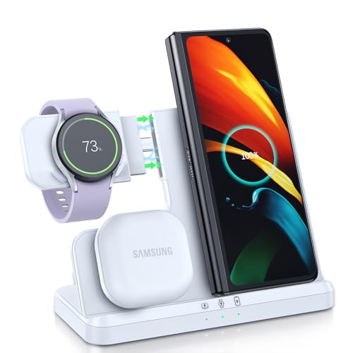 LK Induktive Ladestation für Samsung 3 in 1 Ladestation Kompatibel für Galaxy Watch 7/6/5/5 Pro/4/3 Ladegerät für Samsung S25 Ultra S24 S23 S22 S21 Z Flip Z Fold 6 5 4 Galaxy Buds, Kein Adapter, Weiß LK Induktive Ladestation für Samsung 3 in 1 Ladestation Kompatibel für Galaxy Watch 7/6/5/5 Pro/4/3 Ladegerät für Samsung S25 Ultra S24 S23 S22 S21 Z Flip Z Fold 6 5 4 Galaxy Buds, Kein Adapter, Weiß von LK
