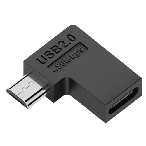 LKOOFHNM Konverter Typ C Buchse auf Micro-USB-Stecker, 480 MBps, Typ C auf Micro-USB, 90 Grad abgewinkelt, für USB-C-Verlängerungsstecker LKOOFHNM Konverter Typ C Buchse auf Micro-USB-Stecker, 480 MBps, Typ C auf Micro-USB, 90 Grad abgewinkelt, für USB-C-Verlängerungsstecker von LKOOFHNM