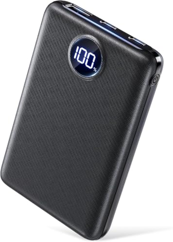 Power Bank, 22.5W Mini PowerBank 15000mAh(USB-C Input & Output), PD 3.0 QC 3.0 Externe Handyakkus mit LED Display, Kompatibel mit iPhone 16 15 14 13 (Dark Black) von LKOUY