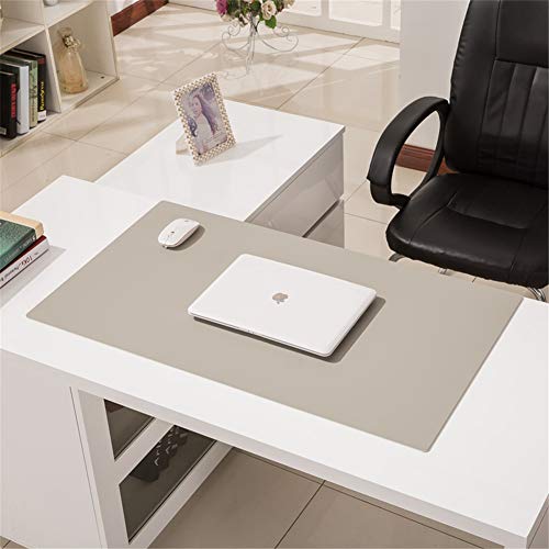 LL-COEUR Büro Leder Mauspad Multifunktional Schreibtischunterlage Wasserdicht Mausmatte Dick 3.5mm (Grau, 700 x 500 x 3.5 mm) von LL-COEUR