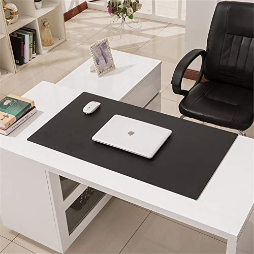 LL-COEUR Büro Leder Mauspad Multifunktional Schreibtischunterlage Wasserdicht Mausmatte Dick 3.5mm (Schwarz, 700 x 500 x 3.5 mm) von LL-COEUR