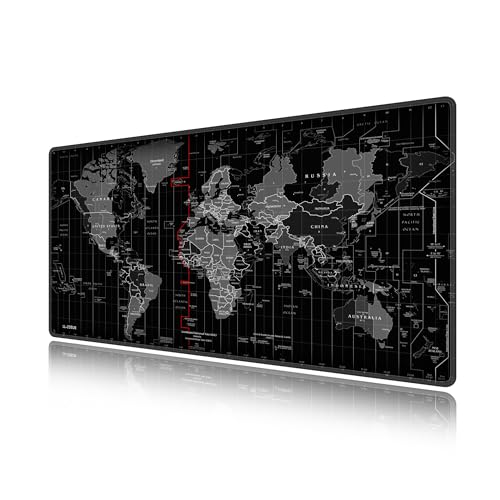 LL-COEUR XXL Gaming Mauspad Laptops Mouse Mat Weltkarte Schreibtischunterlage Desk Pad (600 x 300 x 2 mm) von LL-COEUR