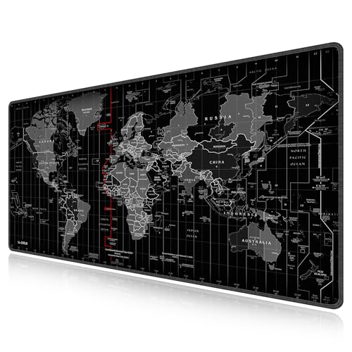 LL-COEUR XXL Weltkarte Mauspad Gaming Mouse Mat Laptops Schreibtischunterlage Desk Pad (1400 x 700 x 3 mm) von LL-COEUR