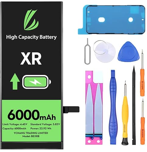 LL TRADER Akku für iPhone XR, 6000 mAh, Lithium-Ionen-Akku, hohe Kapazität, mit Reparaturwerkzeugen LL TRADER Akku für iPhone XR, 6000 mAh, Lithium-Ionen-Akku, hohe Kapazität, mit Reparaturwerkzeugen von LL TRADER