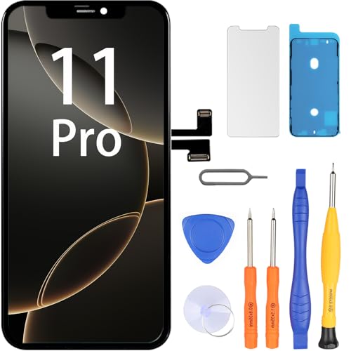LL TRADER Display für iPhone 11 Pro LCD 5.8" Bildschirm Ersatz FHD Touchscreen 3D Touch Digitizer Rahmen Montage und Reparaturkits Neu (Modelle A2160, A2217, A2215) von LL TRADER