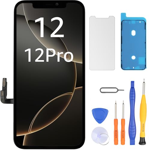 LL TRADER Display für iPhone 12/iPhone 12 Pro LCD 6.1" Bildschirm Ersatz FHD Touchscreen 3D Touch Digitizer Rahmen Montage und Reparaturkits neu von LL TRADER