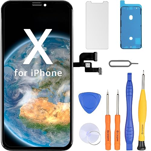 LL TRADER Display für iPhone X LCD 5.8" Bildschirm Ersatz FHD Touchscreen 3D Touch Digitizer Rahmen Montage und Reparaturkits (Modelle A1865, A1901, A1902) von LL TRADER