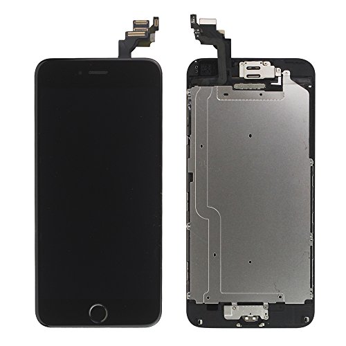 LL Trader Ersatzbildschirm für iPhone 6 LCD 4,7 Zoll (11,9 cm) Touchscreen Digitizer Komplettanlage Bildschirm mit Home-Taste, Näherungssensor vor der Kamera, Ohr, Lautsprecher, Werkzeuge, Schwarz von LL TRADER