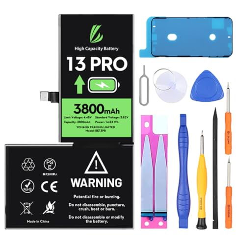 LL Trader Akku für 13 Pro, 3800 mAh, Lithium-Ionen-Akku, hohe Kapazität, mit Reparaturwerkzeugen von LL TRADER