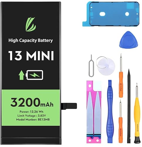 LL Trader Akku für Phone 13 Mini, 3200 mAh, Lithium-Ionen-Akku, hohe Kapazität, mit Reparaturwerkzeugen von LL TRADER