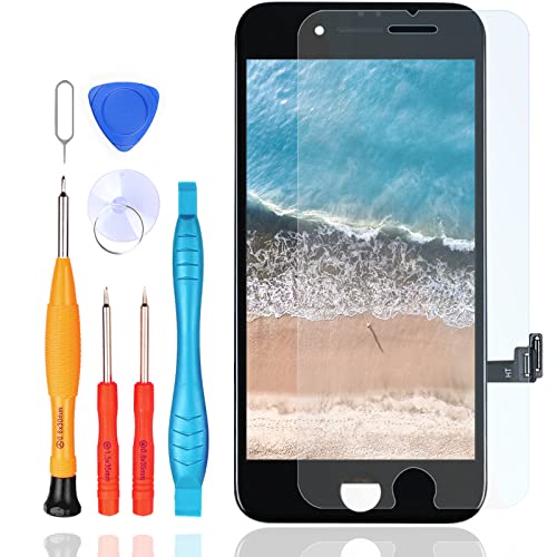 LL Trader Display für iPhone 7 LCD Touchscreen 4.7‘’ Ersatzdisplay Digitizer Montage + Rahmen + Reparaturwerkzeug Kits (schwarz) von LL TRADER