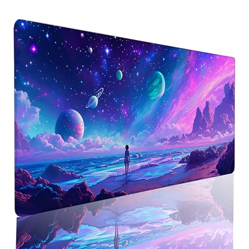 Gaming Mauspad Lila Mauspad XXL 60 x 40cm, Vernähten Kanten Schreibtischunterlage Sternenhimmel Mousepad Rutschfeste Gummiunterseite Wasserdicht Mauspad Gaming PC Zubehör Mouse Pad für PC, Laptop 6Y-9 Gaming Mauspad Lila Mauspad XXL 60 x 40cm, Vernähten Kanten Schreibtischunterlage Sternenhimmel Mousepad Rutschfeste Gummiunterseite Wasserdicht Mauspad Gaming PC Zubehör Mouse Pad für PC, Laptop 6Y-9 von LLEDAOZN
