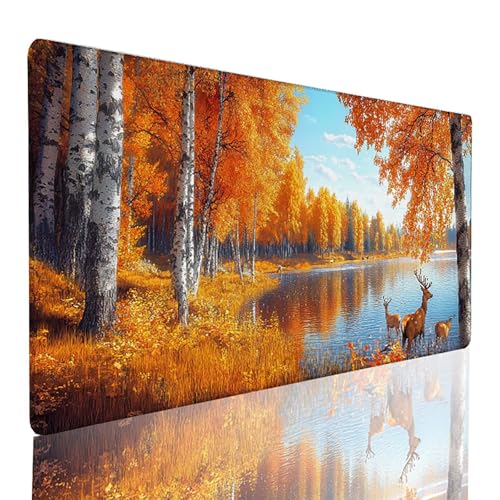 Herbst Gaming Mauspad XXL 700 x 400 mm, Mousepad Gelb Schreibtischunterlage Wasserdicht Rutschfest Mouspad mit VernäHten Kanten Verbessert PräZision und Geschwindigkeit Geeignet für BüRospiele YA-U Herbst Gaming Mauspad XXL 700 x 400 mm, Mousepad Gelb Schreibtischunterlage Wasserdicht Rutschfest Mouspad mit VernäHten Kanten Verbessert PräZision und Geschwindigkeit Geeignet für BüRospiele YA-U von LLEDAOZN