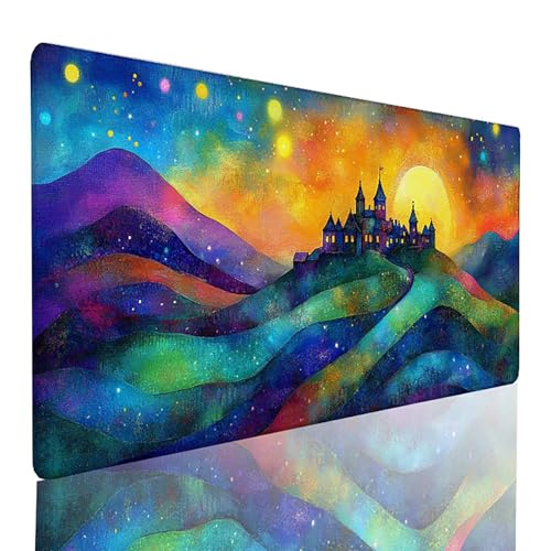 Landschaft Gaming Mauspad XXL 900x300x3mm, Mousepad GrüN Schreibtischunterlage Wasserdicht Und Rutschfest Mouspad mit VernäHten Kanten Verbessert PräZision und Geschwindigkeit für BüRospiele 25-W Landschaft Gaming Mauspad XXL 900x300x3mm, Mousepad GrüN Schreibtischunterlage Wasserdicht Und Rutschfest Mouspad mit VernäHten Kanten Verbessert PräZision und Geschwindigkeit für BüRospiele 25-W von LLEDAOZN