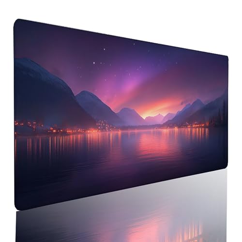 Lila Gaming Mauspad XXL 70 x 40 cm, Mousepad Landschaft Schreibtischunterlage Wasserdicht Rutschfest Mouspad mit VernäHten Kanten Verbessert PräZision und Geschwindigkeit Geeignet für BüRospiele 8C-8 Lila Gaming Mauspad XXL 70 x 40 cm, Mousepad Landschaft Schreibtischunterlage Wasserdicht Rutschfest Mouspad mit VernäHten Kanten Verbessert PräZision und Geschwindigkeit Geeignet für BüRospiele 8C-8 von LLEDAOZN