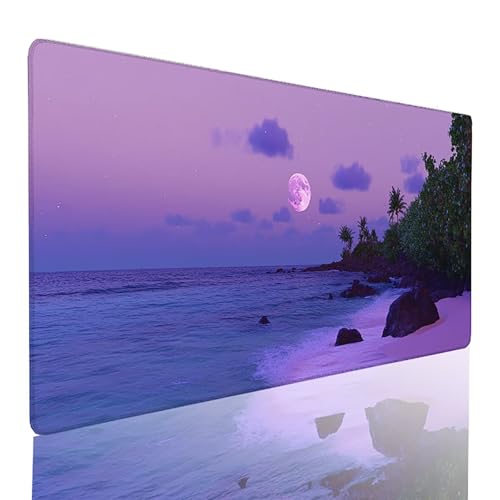 Lila Gaming Mauspad XXL 800x300x3mm, Mousepad Strand Schreibtischunterlage Wasserdicht Und Rutschfest Mouspad mit VernäHten Kanten Verbessert PräZision und Geschwindigkeit Geeignet für BüRospiele 59-Z Lila Gaming Mauspad XXL 800x300x3mm, Mousepad Strand Schreibtischunterlage Wasserdicht Und Rutschfest Mouspad mit VernäHten Kanten Verbessert PräZision und Geschwindigkeit Geeignet für BüRospiele 59-Z von LLEDAOZN