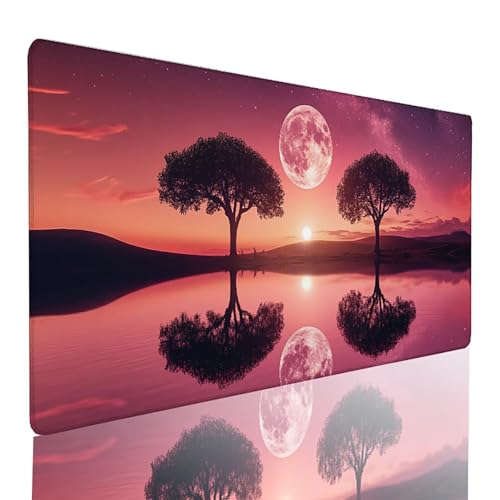 Mond Gaming Mauspad XXL 900x300x3mm, Mousepad Rot Schreibtischunterlage Wasserdicht Und Rutschfest Mouspad mit VernäHten Kanten Verbessert PräZision und Geschwindigkeit Geeignet für BüRospiele Y6-Z Mond Gaming Mauspad XXL 900x300x3mm, Mousepad Rot Schreibtischunterlage Wasserdicht Und Rutschfest Mouspad mit VernäHten Kanten Verbessert PräZision und Geschwindigkeit Geeignet für BüRospiele Y6-Z von LLEDAOZN