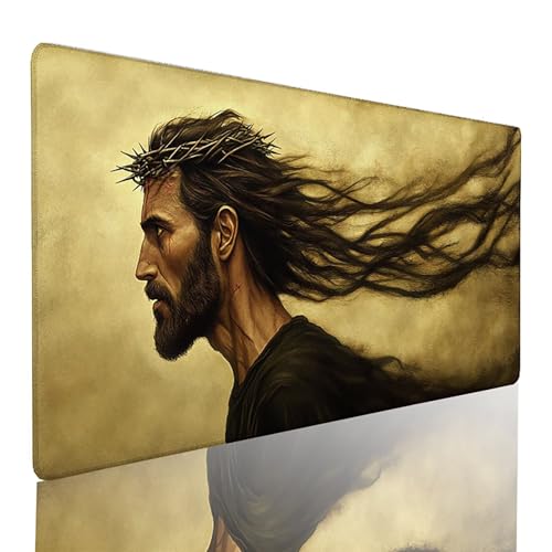 Schwarz Gaming Mauspad XXL 70 x 40 cm, Mousepad MäNnlicher Gott Schreibtischunterlage Wasserdicht Mouspad mit VernäHten Kanten Verbessert PräZision und Geschwindigkeit Geeignet für BüRospiele 9F-S Schwarz Gaming Mauspad XXL 70 x 40 cm, Mousepad MäNnlicher Gott Schreibtischunterlage Wasserdicht Mouspad mit VernäHten Kanten Verbessert PräZision und Geschwindigkeit Geeignet für BüRospiele 9F-S von LLEDAOZN